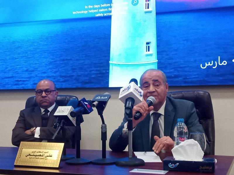 وزير التموين والتجارة الداخلية الدكتور على المصيلحي خلال مؤتمر اليوم