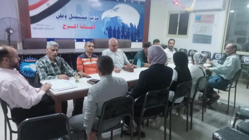 خلال اجتماع أمانة العضوية بمقر حزب مستقبل وطن بقسم المرج