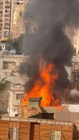 حريق داخل استديو مصر
