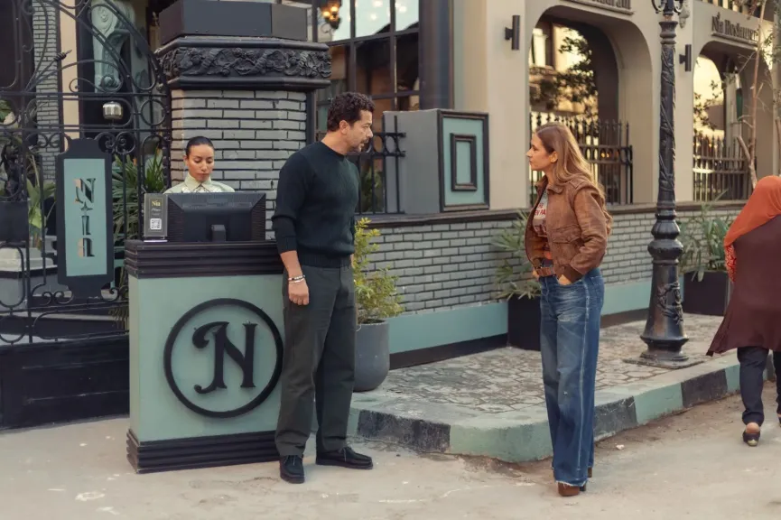 نيللى كريم وشريف سلامه من كواليس على قد الحب