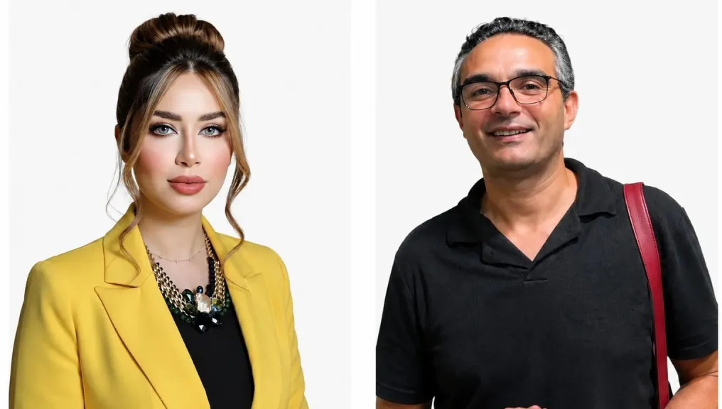 الشاعر ميسرة صلاح الدين والإعلامية نانسي إبراهيم 